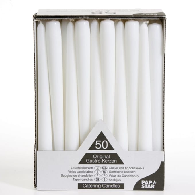 papstar kaars 22mm wit 50 stuks pak