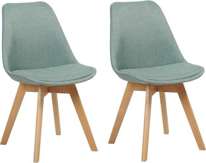 DAKOTA - Eetkamerstoel set van 2 - Mintgroen - Polyester