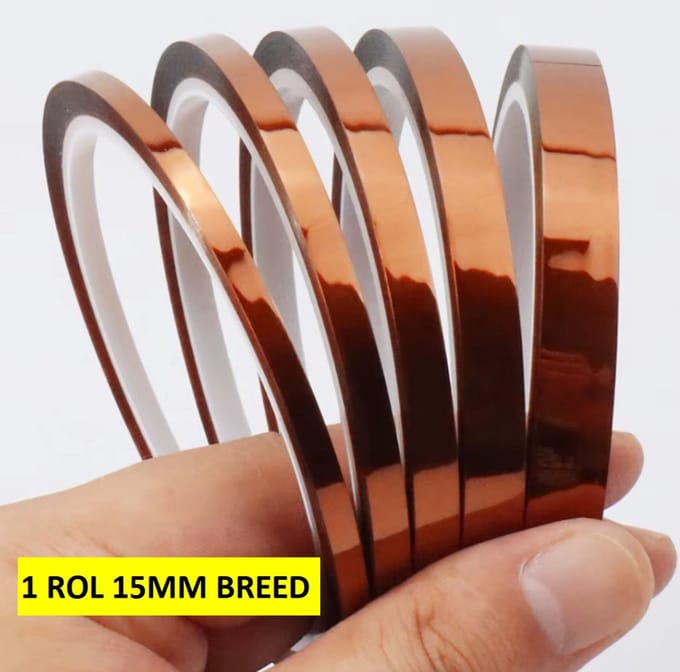 Actie4you® - Hittebestendige Tape – 15mm - 30 Meter – Polyamide