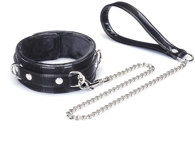 Liebe Seele - Metallic Shade - Vegan Collar met Leiband - Zwart