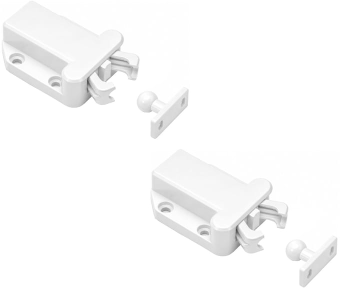 2 stuks Push-Open-sluitingen, wit