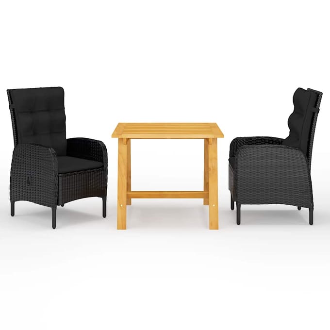 vidaXL - 3-delige - Tuinset - zwart