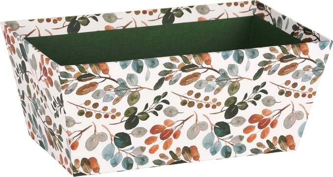 Dekoratief | Bakje 'Warm Leaves', karton, 24x14x10cm | A240212