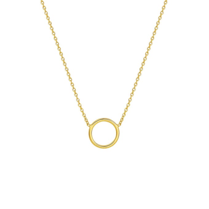 collier rondje 41 + 5 cm 3 micron zilver verguld (geel)