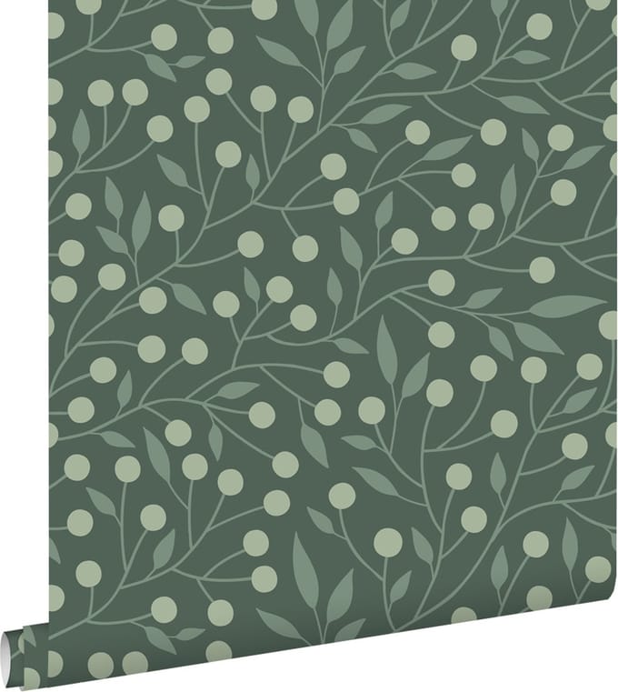 ESTAhome behang bloemmotief donkergroen - 50 x 900 cm - 139593