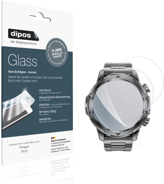 dipos – 2x Matte Pantserfolie geschikt voor FitVigor EF23 | 9H Screenprotector