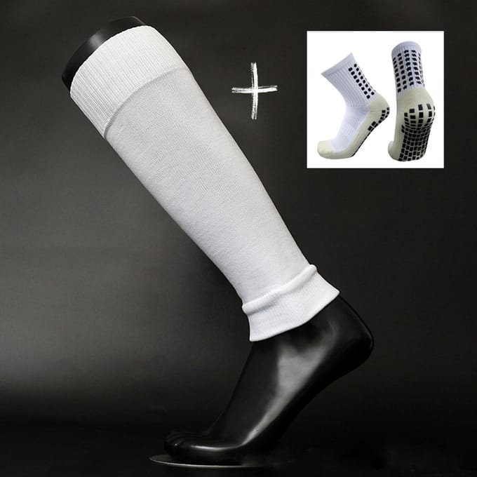 Knaak Voetloze Sokken + Gripsokken Set - Footless - Antislip - Wit