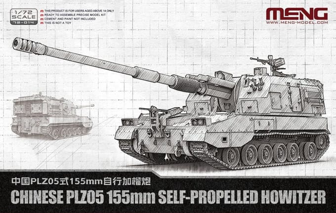 Meng Model Modelbouwpakket Auto - MENG 72014 PLZ05 155mm Self-Propelled Howitzer - Chinese Artillerie Plastic - 1:72 - Modelbouw