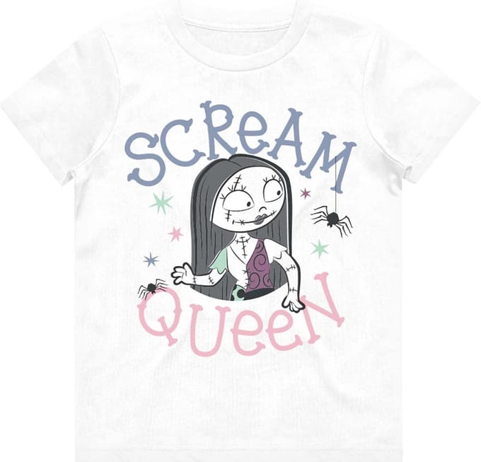Disney The Nightmare Before Christmas - Scream Queen Kinder T-shirt - Kids tm 4 jaar - Wit