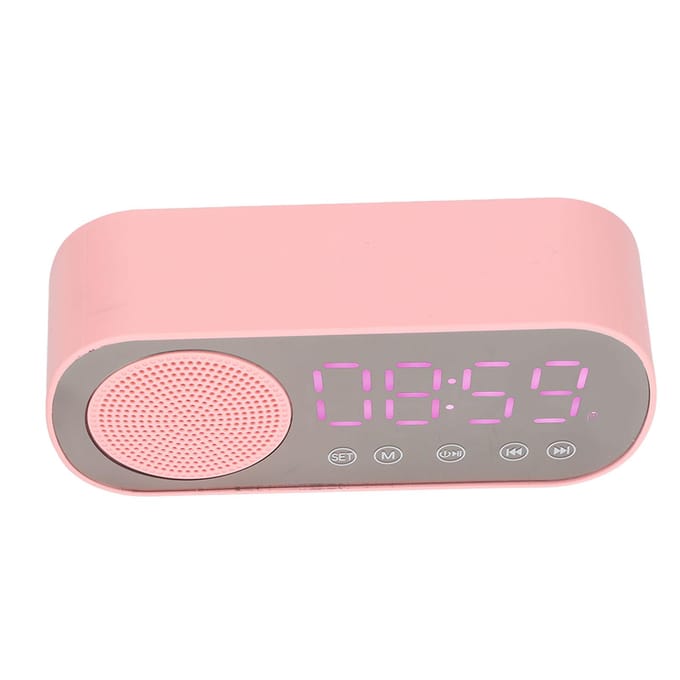 Wekker Bluetooth-luidspreker HIFI LED-spiegelscherm Micro-USB-oplaadfunctie FM-radio Digitale klok voor beige