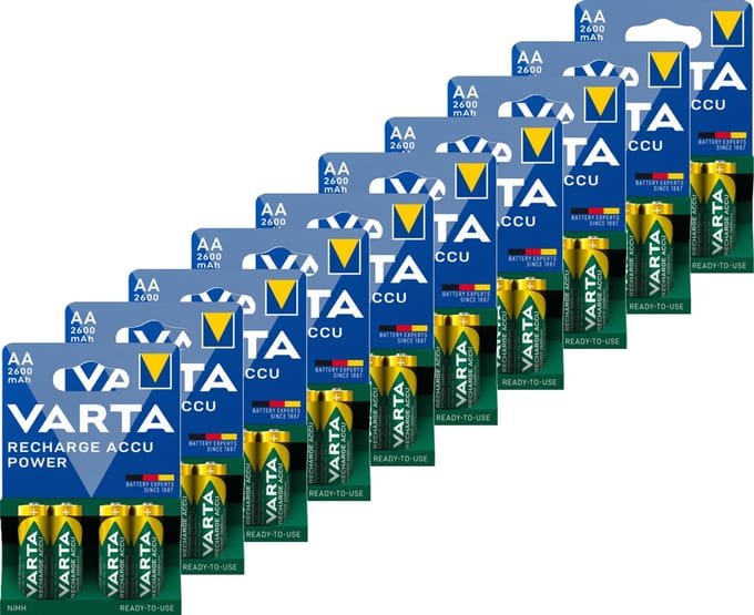 Varta oplaabdbare AA batterijen NiHM - 2600mah ready2use - 40 stuks