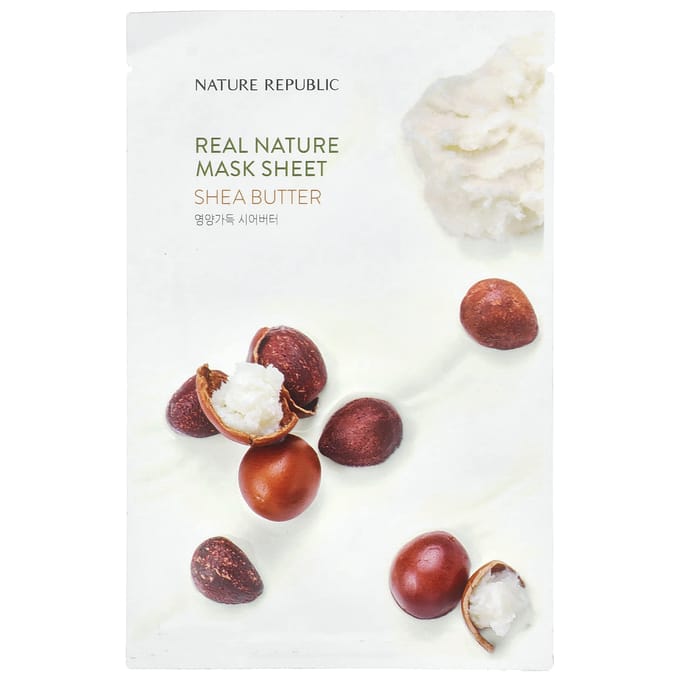 Nature Republic, Masque de Beauté Real Nature, Beurre de Karité, 1 Feuille, 23ml (0,77 fl oz) white