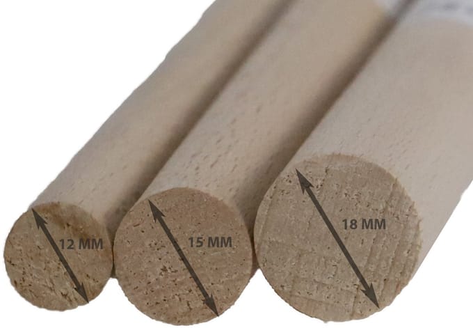 De Boon Zitstok Hout 1 Meter 18MM