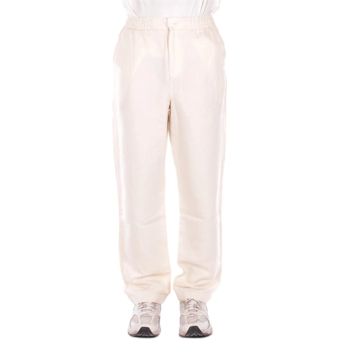 broek met rechte pijpen van linnenmix stoffen broek
