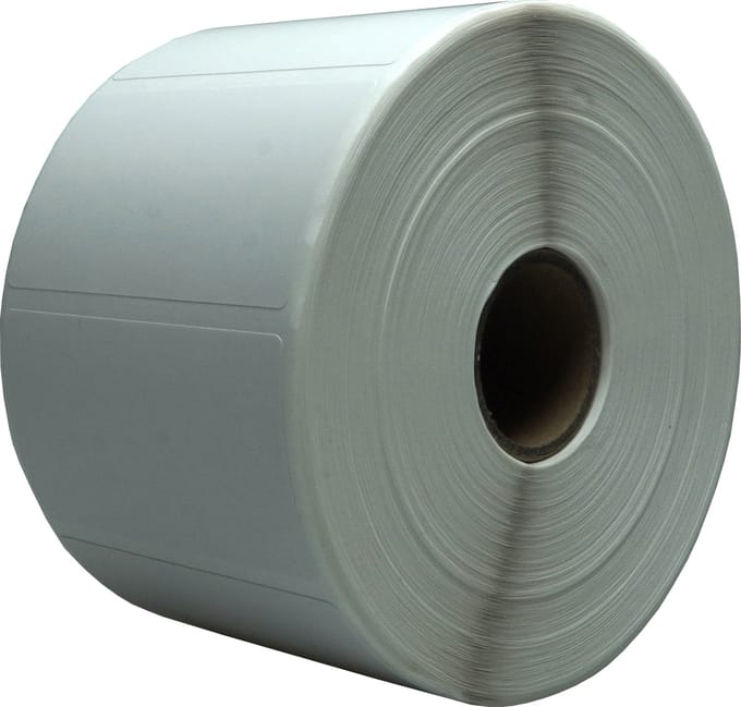 DULA Compatible Zebra Labels 57x32mm - polypropyleen -1500 etiketten per rol - kern 25mm - Wit - Permanent - 1 rol