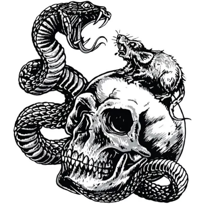 Motorfiets stickers Lethal Threat Serpent Rat