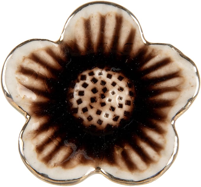 Clayre & Eef Deurknop Bloem Ø 5x3 cm Beige Keramiek