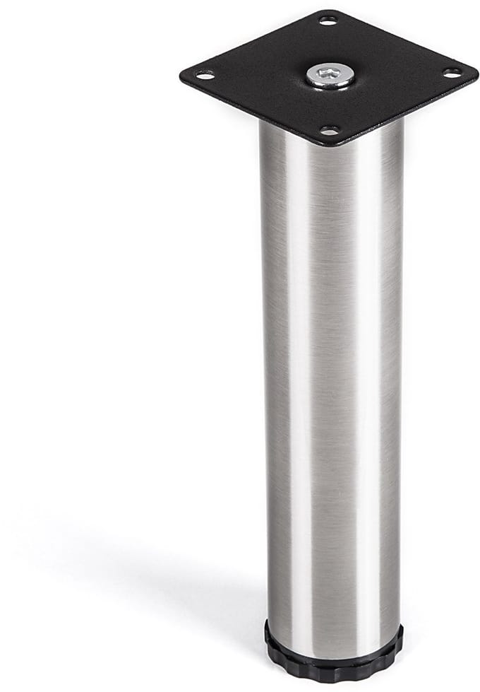 SOTECH meubelpoot Lukas, RVS geborsteld, rond, diameter: 42 mm, hoogte: 200 mm, verstelbaar