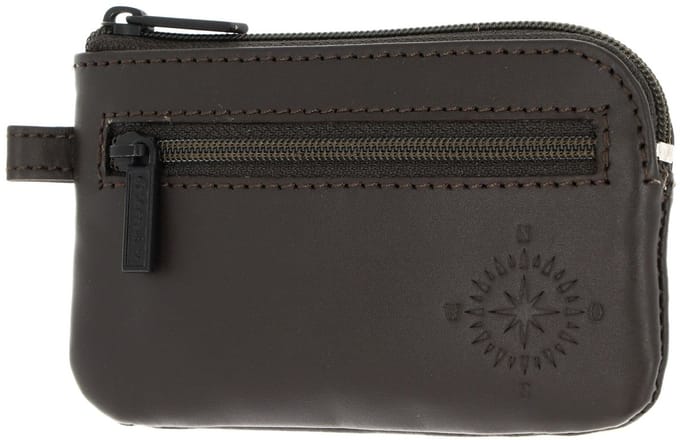 oxmox Leren sleutelgeval Leather Keyholder Windrose 2.0 Embossed Brown donkerbruin
