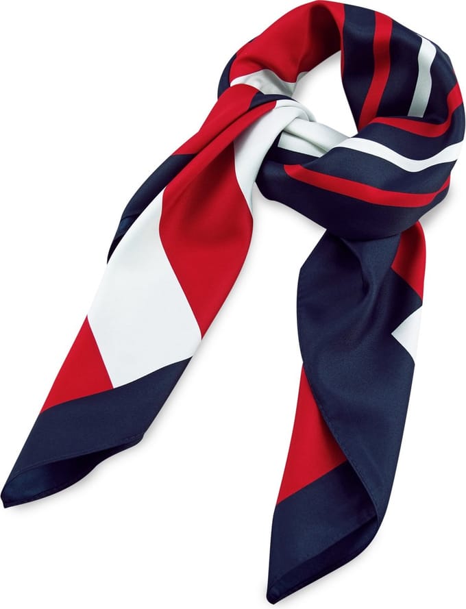 JB Collection - Sjaals - sjaal rood / wit / blauw vierkant - rood / wit / marineblauw
