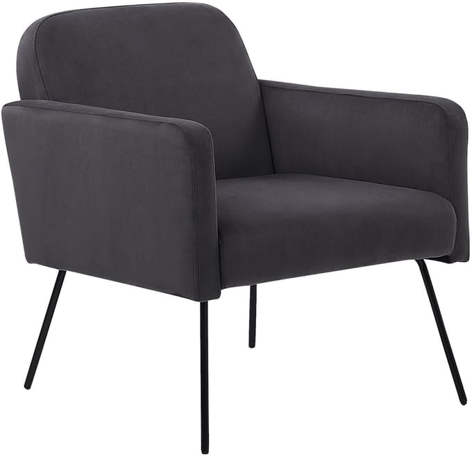 NARKEN - Fauteuil - Grijs - Fluweel