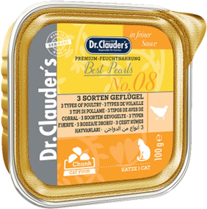 Dr Clauder's Best Choice Kattenbakje 32x100g - 3 soorten gevogelte