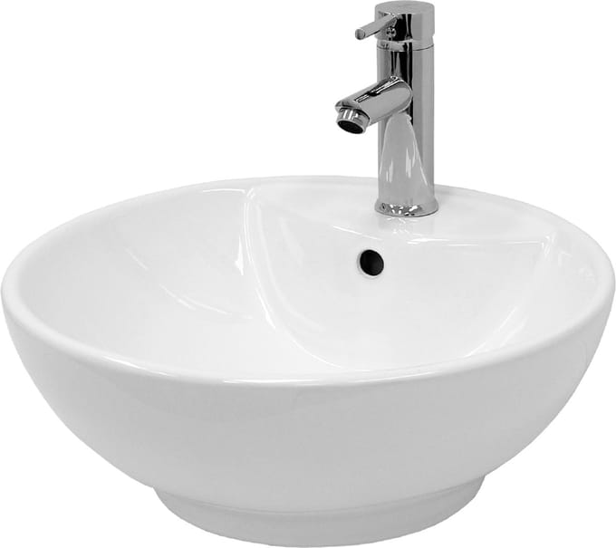 Wastafel incl. afvoergarnituur wit met overloop Ø 45,5x18,5 cm wit keramiek LuxeBath