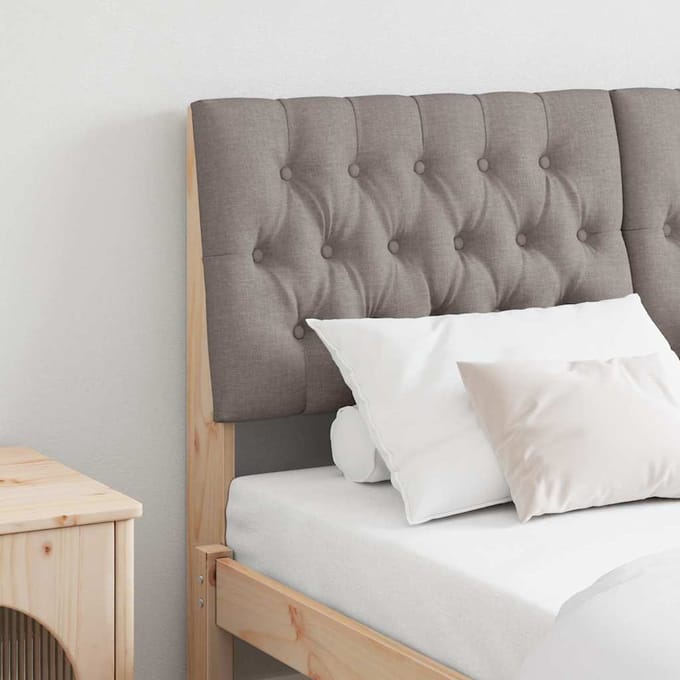 vidaXL - Gestoffeerd - hoofdbord - Taupe - 150 - cm - Massief - grenenhout