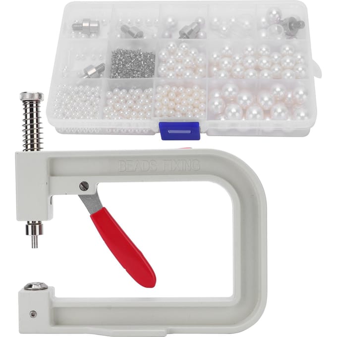 Kit Machine à Sertir les Perles DIY Fait Main Perles Rivet Bouton Artisanat Accessoires de Décoration gray