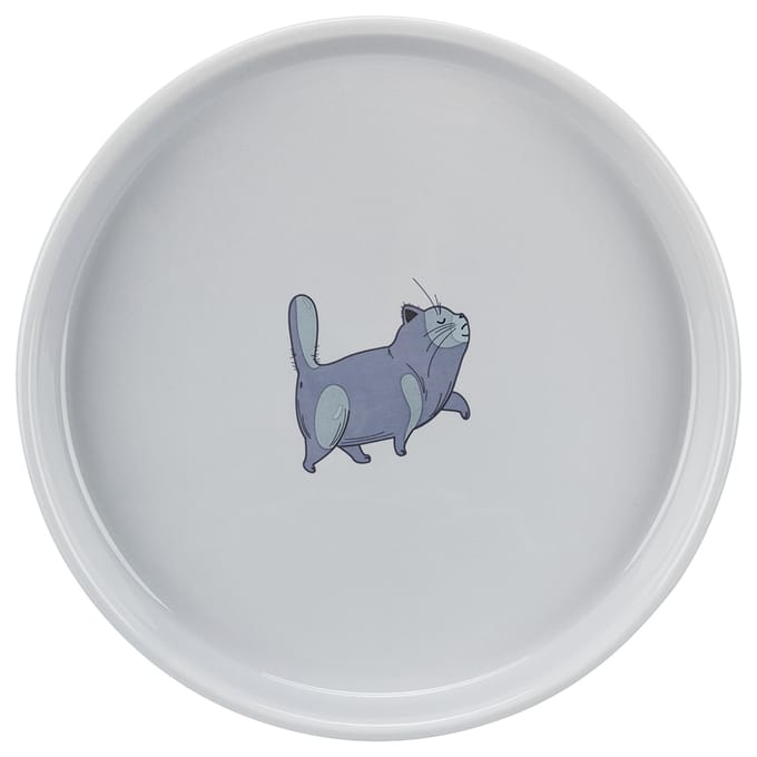 Trixie Keramische Voerbak Plat en Breed 600ml, Ø23cm Katten
