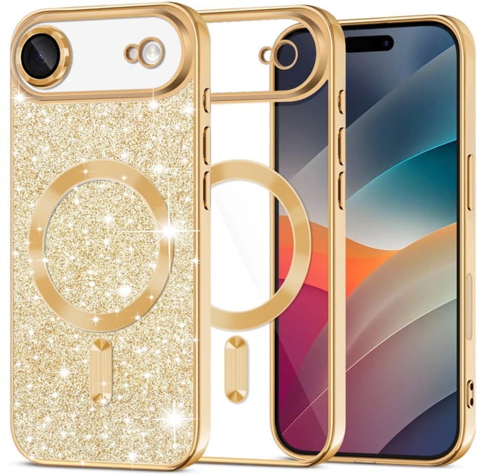 Techsuit Luxury Glitter MagSafe - Hoesje - iPhone Air - Goud - MagSafe