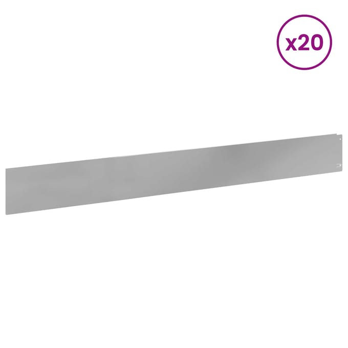 vidaXL - Gazonrand - 20 - st - 100 - x - 12 - cm - Staal - zilver