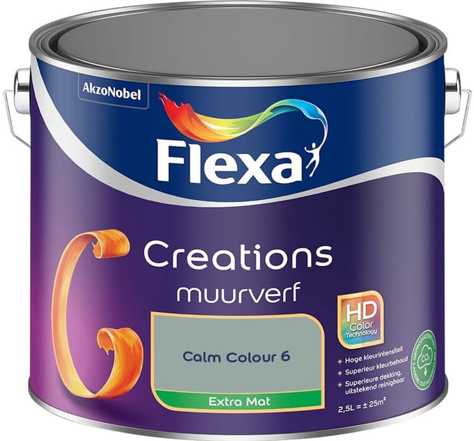Flexa - Creations Muurverf Extra Mat - Calm Colour 6 - Mengverf - 2,5 L