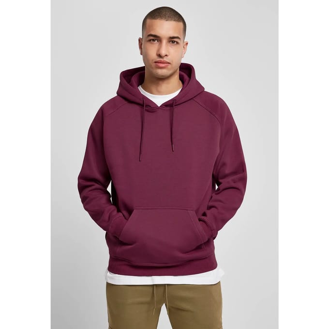 Urban Classics - Blank Hoodie/trui - L - Bordeaux rood