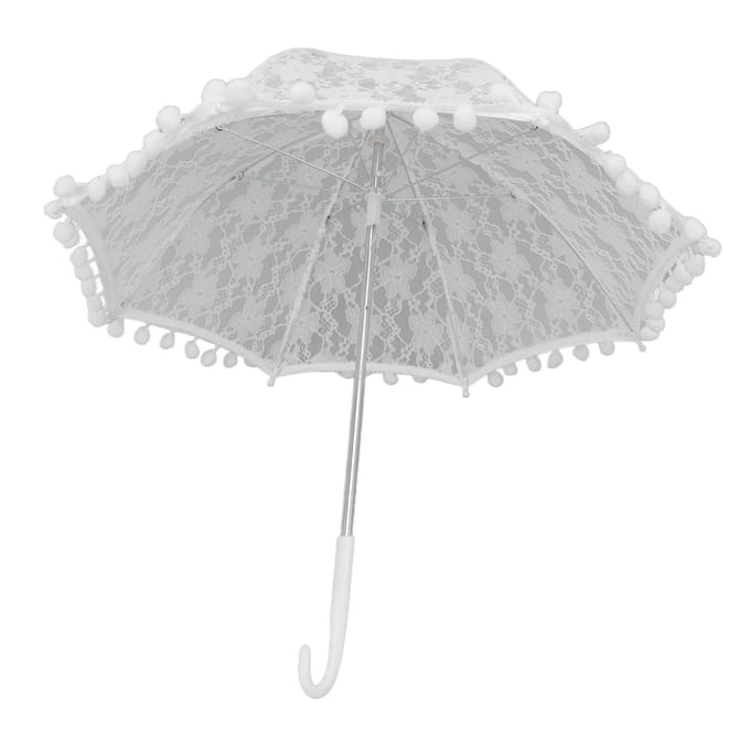 Witte Kant Paraplu Vintage Bruiloft Bruids Kant Parasol Kinderfoto Kostuum Kant Paraplu voor white