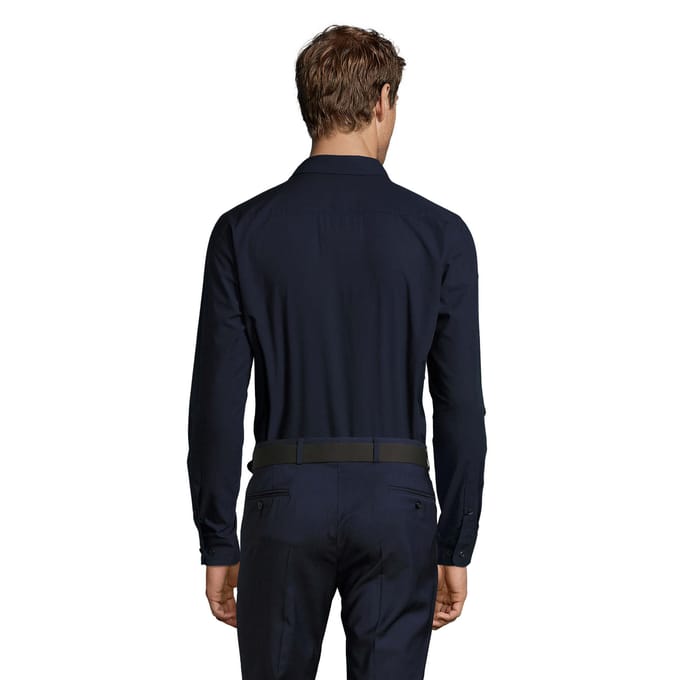 SOLS Heren Baltimore Fitted Overhemd (Donkerblauw)