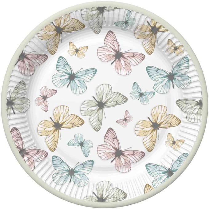 Daisy - Papieren bordjes 23 cm - Light Butterflies