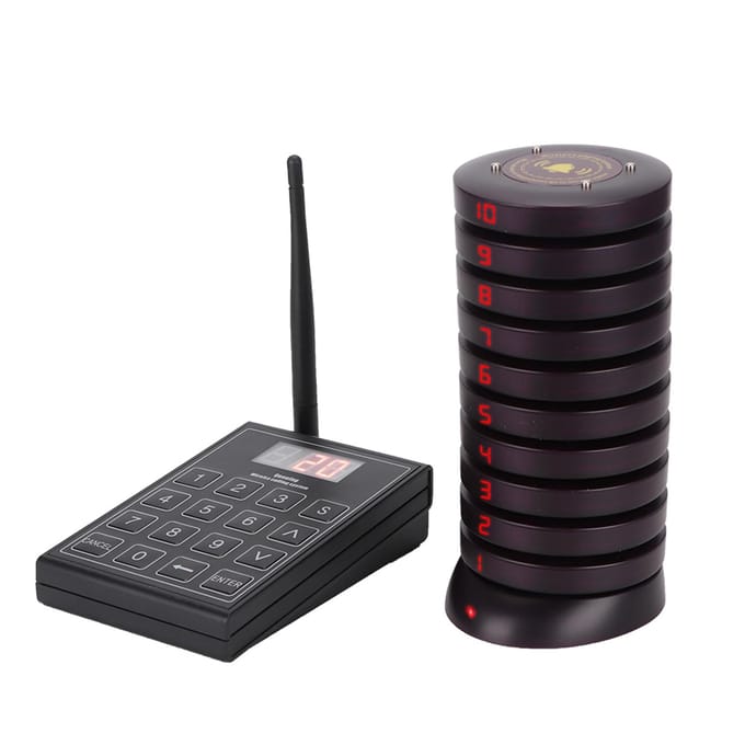 SU‑680 Draadloos Pager Systeem voor Restaurants, Wachtrij Oproepsysteem, Gast Pager Systeem AU PLUG black
