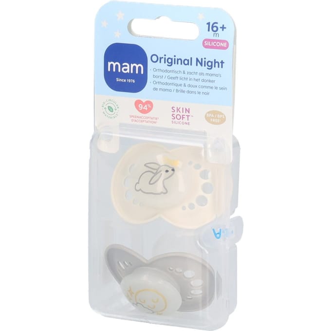 Mam Original fopspeen Night 16.maanden Beigebrown unisex
