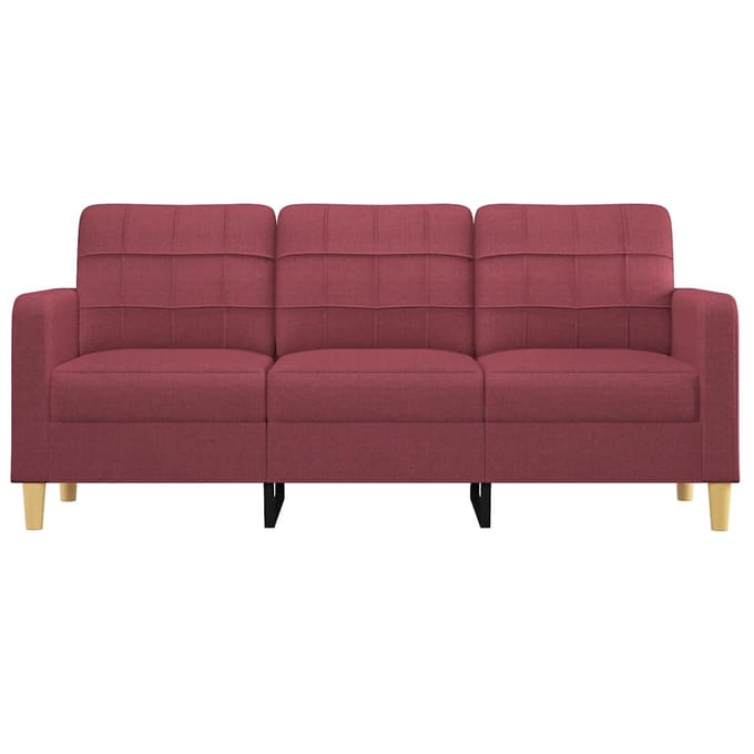 vidaXL - Driezitsbank - 180 - cm - stof - wijnrood