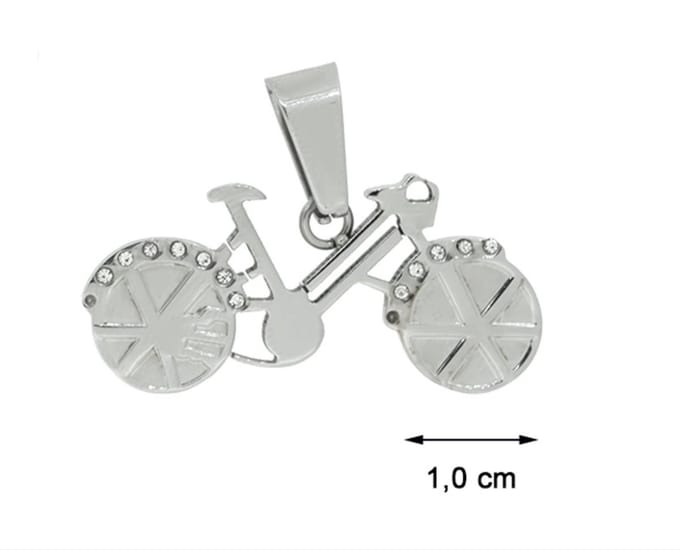 Blinx Jewels Stalen Hanger Fiets Steentjes Zirkonia