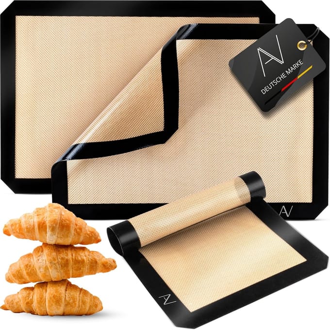 Siliconen Bakmat Set van 3 - Herbruikbare bakfolie - Hittebestendig - Multi-kleur - Siliconen