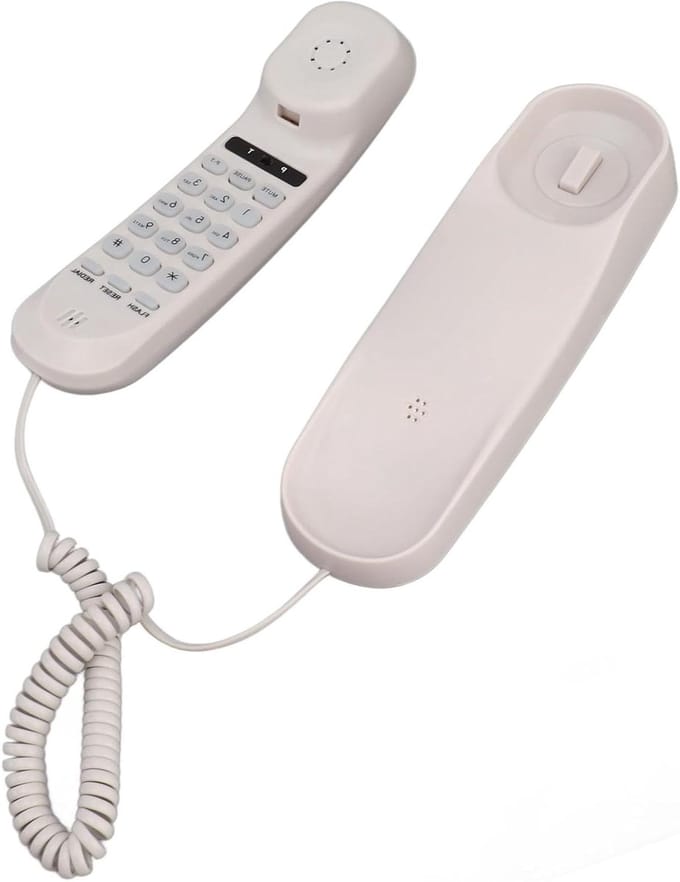 Vaste Telefoon - Muurtelefoon - Thuis Kantoor - Ruimtebesparend Ontwerp - 22 x 8 x 7 cm - Wit