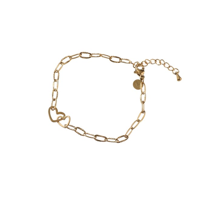 Go Dutch Label Armband (Sieraad) Linked Hearts Bracelet Goud