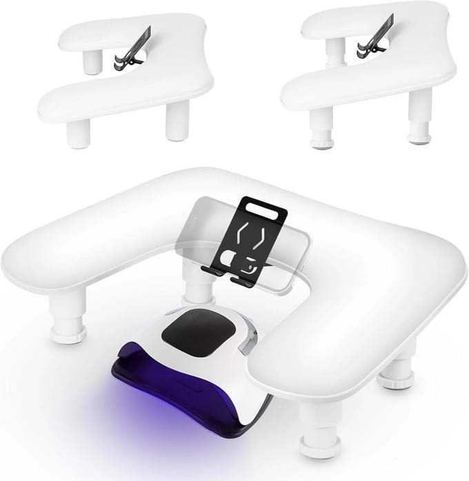 Inklapbare en Verstelbare Manicure Armsteun met Telefoonhouder