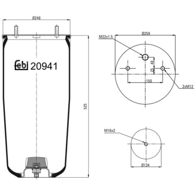 Veerbalg, luchtvering FEBI BILSTEIN 20941