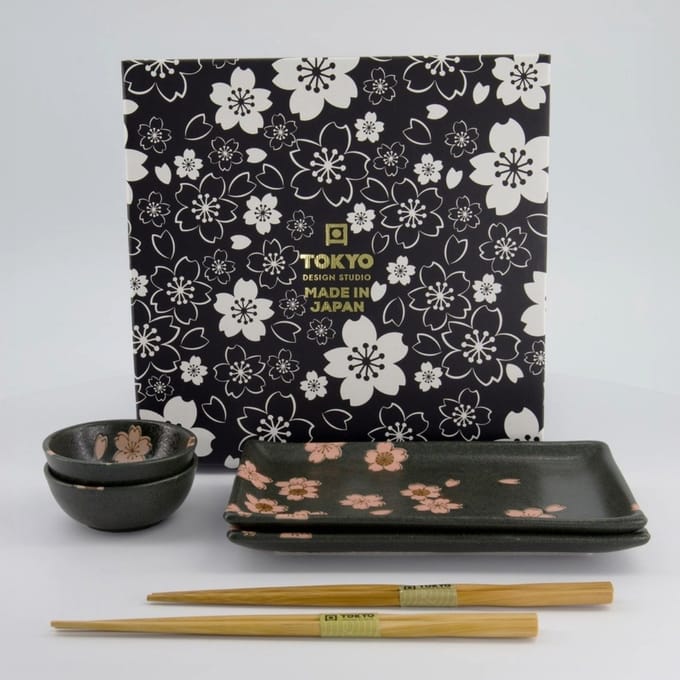 Tokyo Design Studio - Sakura Sushi Giftset Black 6-delig