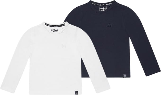 Dirkje baby shirts Duopack wit/navy maat 62/68