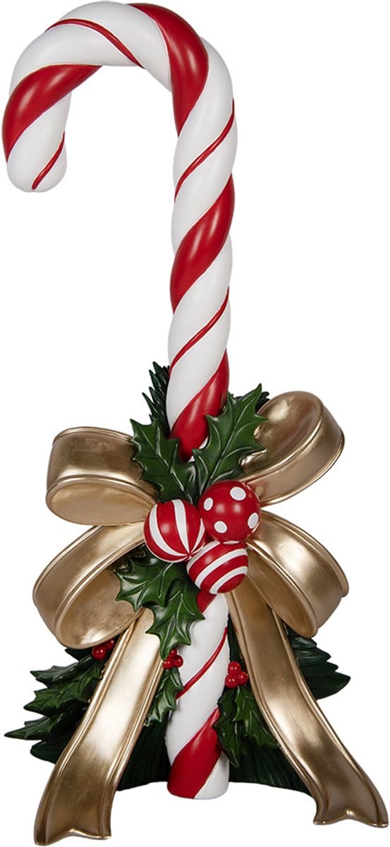Clayre & Eef Kerstdecoratie Beeld Zuurstok 44x36x91 cm Rood Kunststof