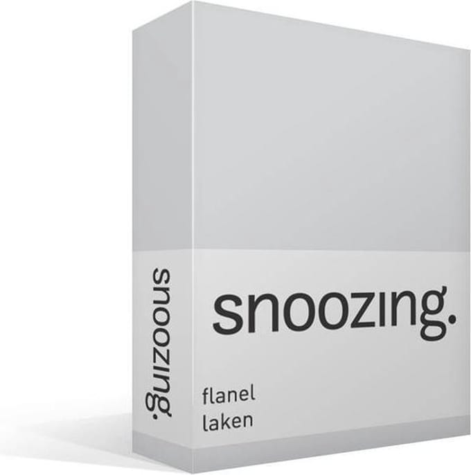 Snoozing - Flanel - Laken - Lits-jumeaux - 280x300 cm - Grijs